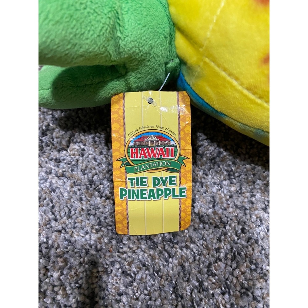 Hawaii Plantation Tie Dye Pineapple Plush Stuffed Toy Rainbow Tropical Souvenir - Picture 3 of 3